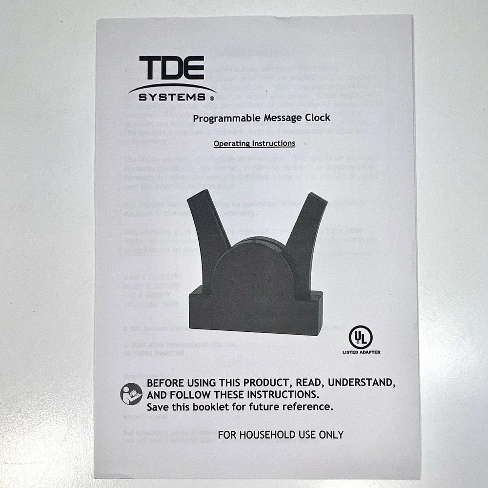 TDE Systems Programmable Message Clock LED Display Floating Message NEW Open Box